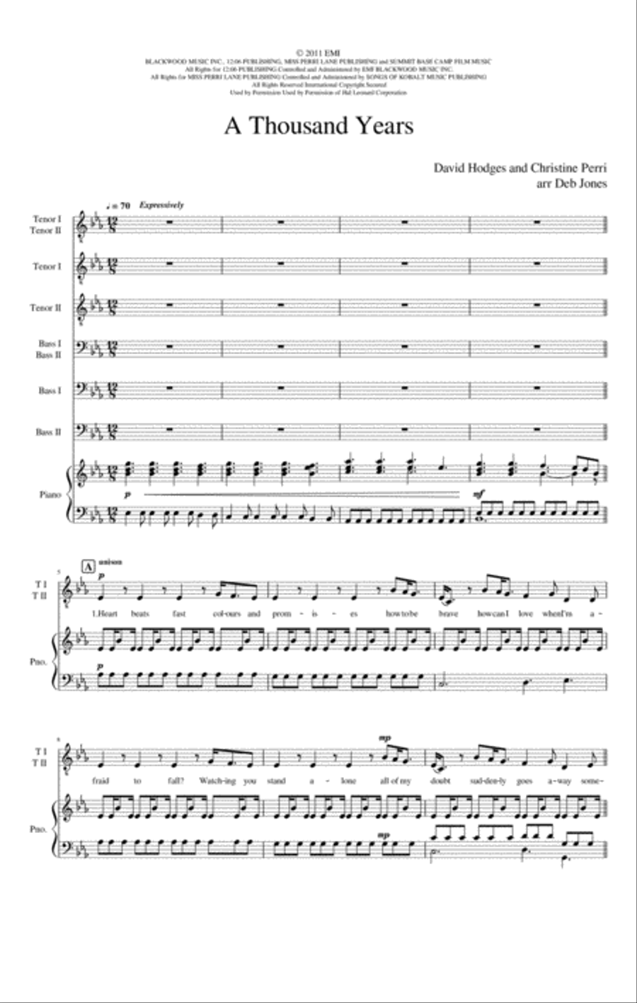 A Thousand Years TTBB scores gallery preview page 2