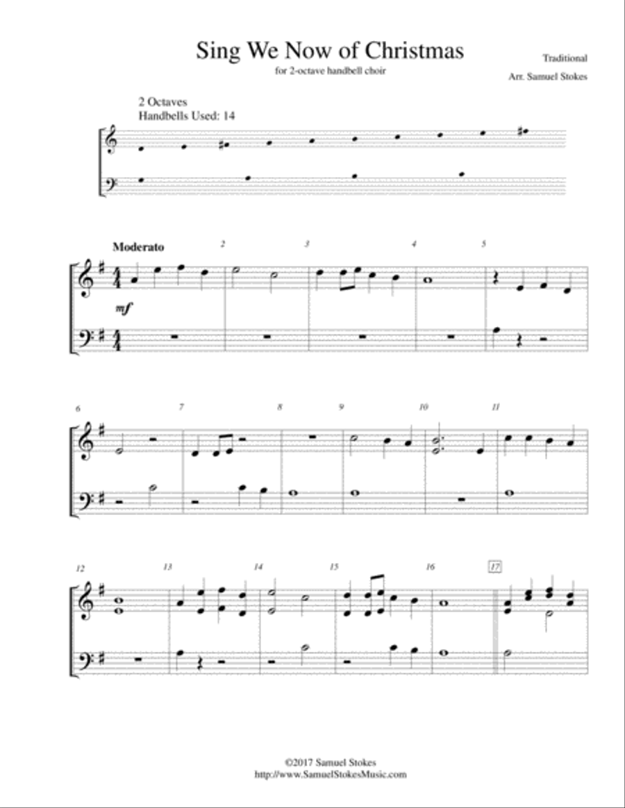 Sing We Now of Christmas - for 2-octave handbell choir 2-Octaves scores gallery preview page 1