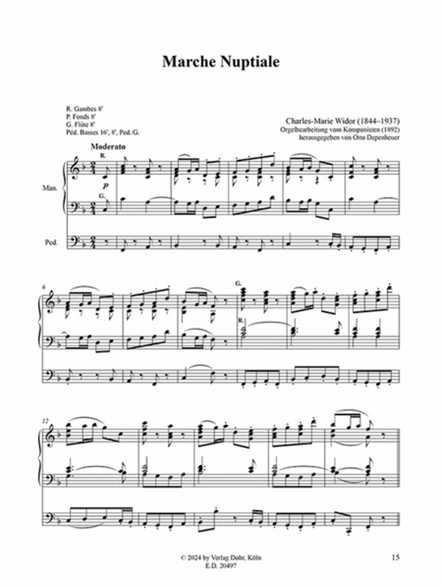 Drei Transkriptionen für Orgel (Werke von Händel, d'Ollone und Widor)