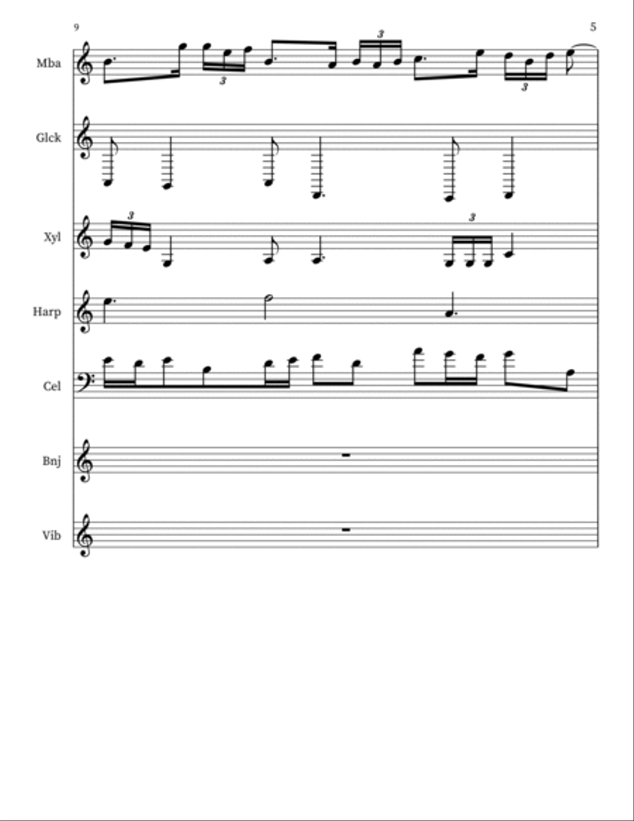 Charivari, Charivari por Guitar, Percussion, Harp, Banjo Small Ensemble scores gallery preview page 5