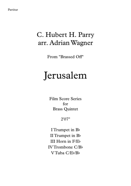 Brassed Off "Jerusalem" Brass Quintet arr. Adrian Wagner image number null