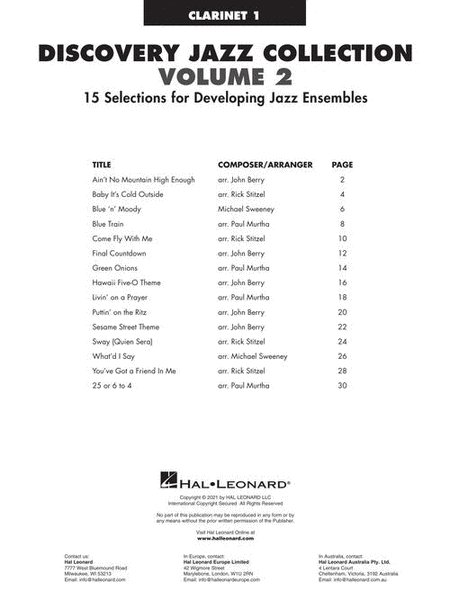 Discovery Jazz Collection - Clarinet 1
