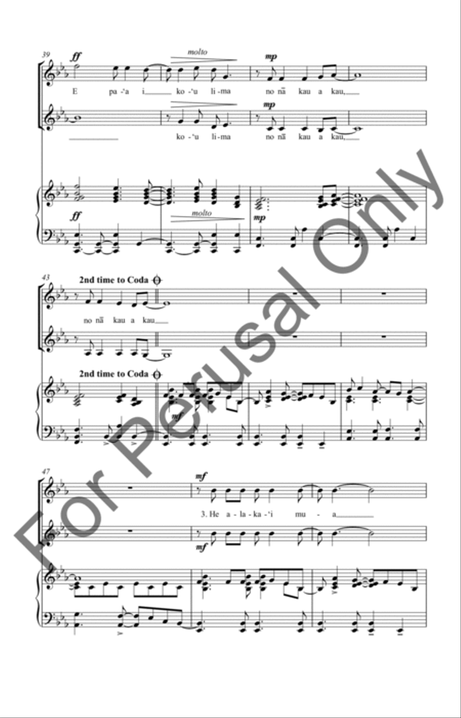 Aia Ke Kanaka (Choral Score) SSAA scores gallery preview page 6