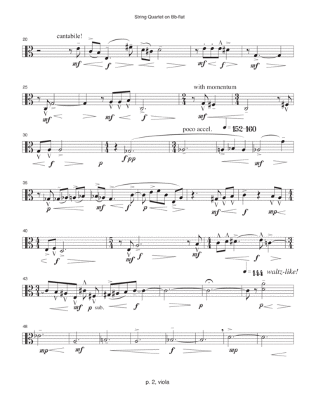 String Quartet on B-flat (1989-90, rev. 1993) viola part