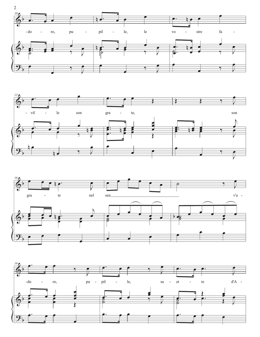 HANDEL: V'adoro, pupille (transposed to F major) Piano, Vocal scores gallery preview page 3