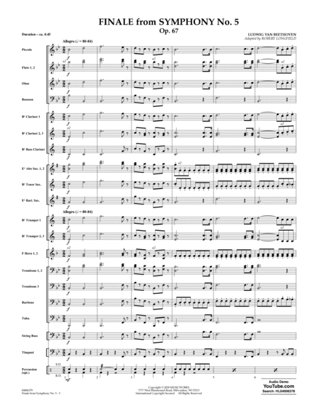 Finale from Symphony No. 5 (arr. Robert Longfield) - Conductor Score (Full Score)