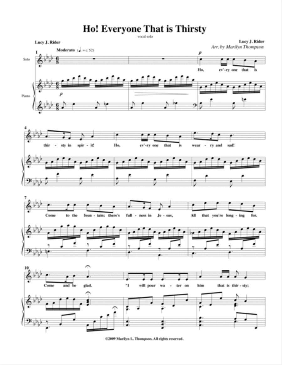 Ho! Everyone That is Thirsty--Solo Vocal.pdf Voice scores gallery preview page 2