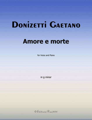 Book cover for Amore e morte, by Donizetti, in g minor