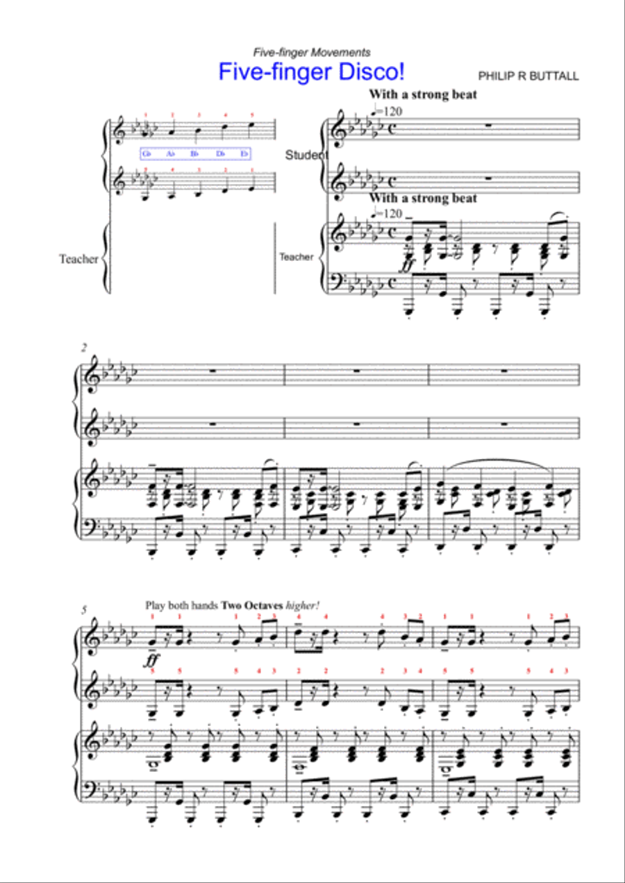 Five-Finger Disco! (Piano Duet - Four Hands) Piano Method scores gallery preview page 2