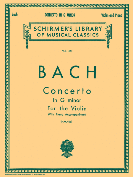 Violin Concerto In G Minor - Violin/Piano
