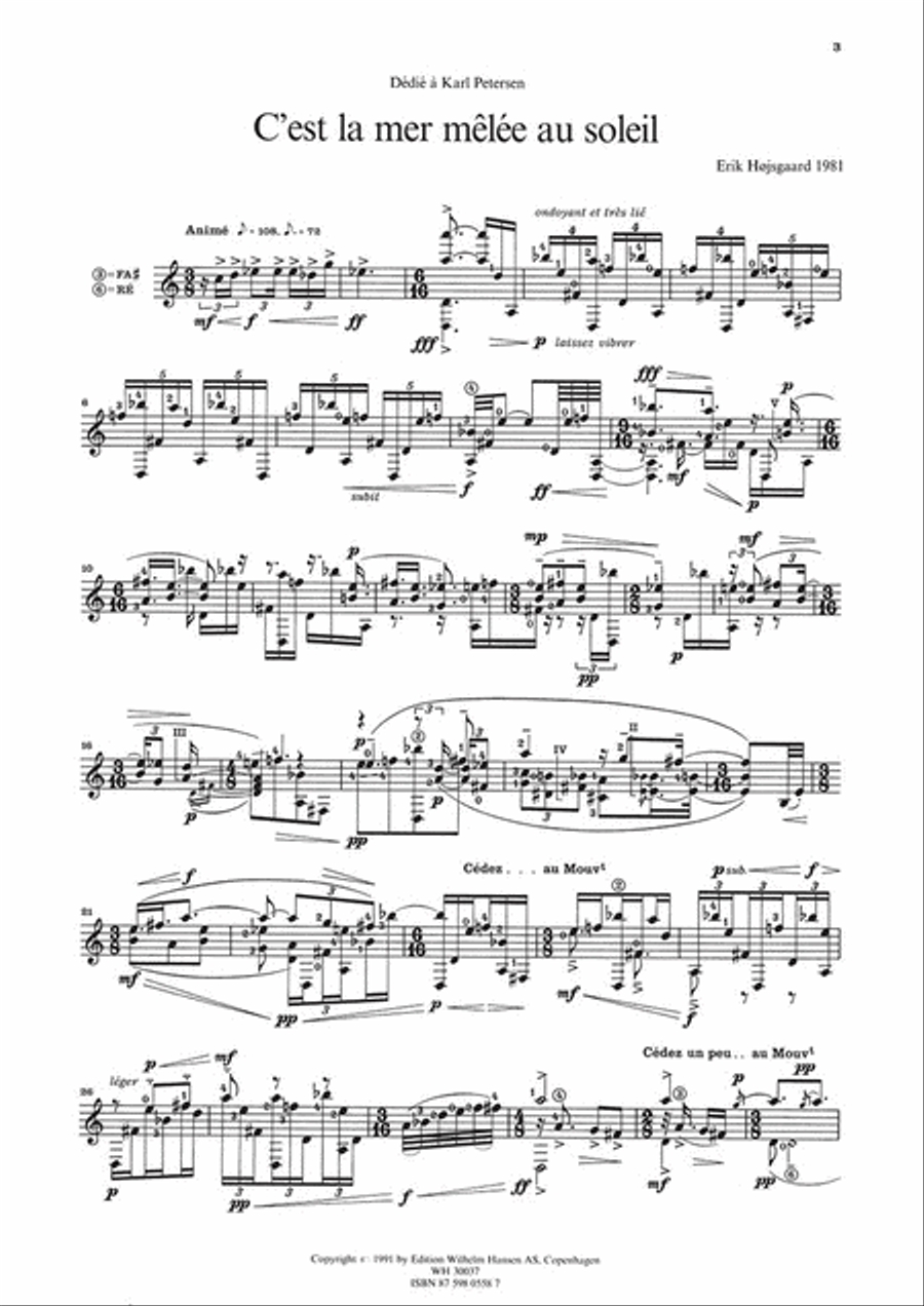 C'est la Mer Mêlée au Soleil Guitar scores gallery preview page 3