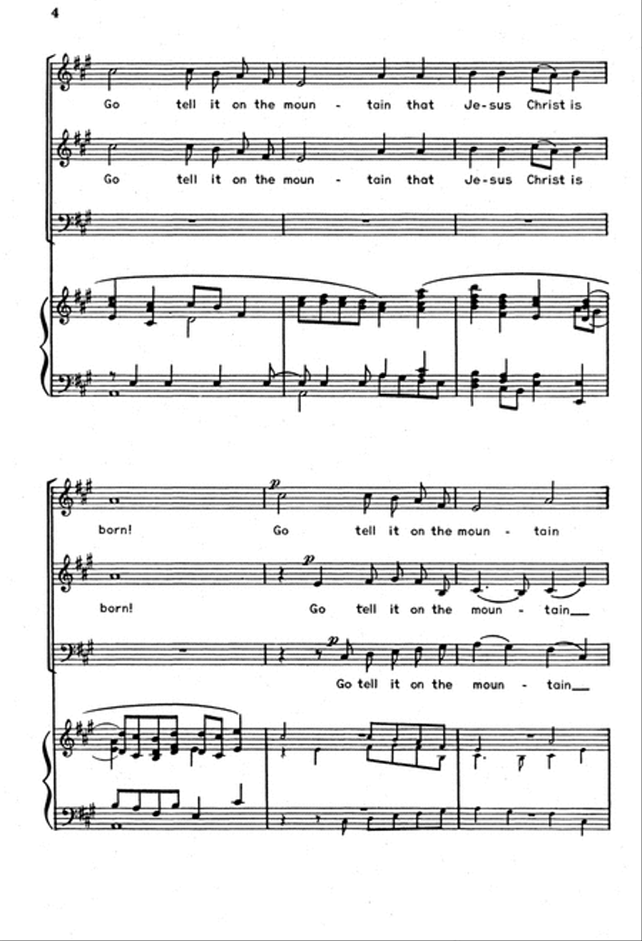 Go Tell It on the Mountain 3-Part scores gallery preview page 2