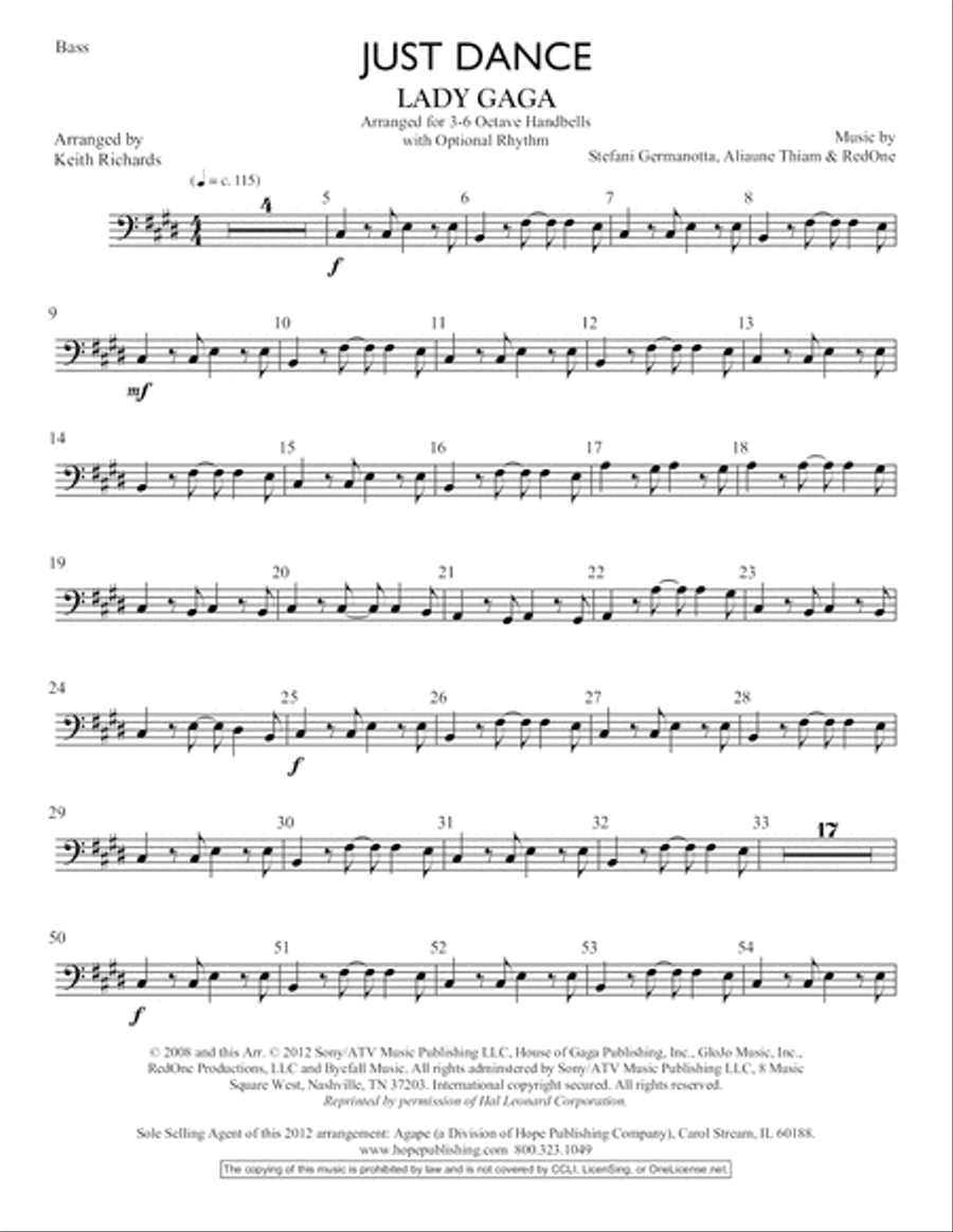 Just Dance Handbell Choir scores gallery preview page 2