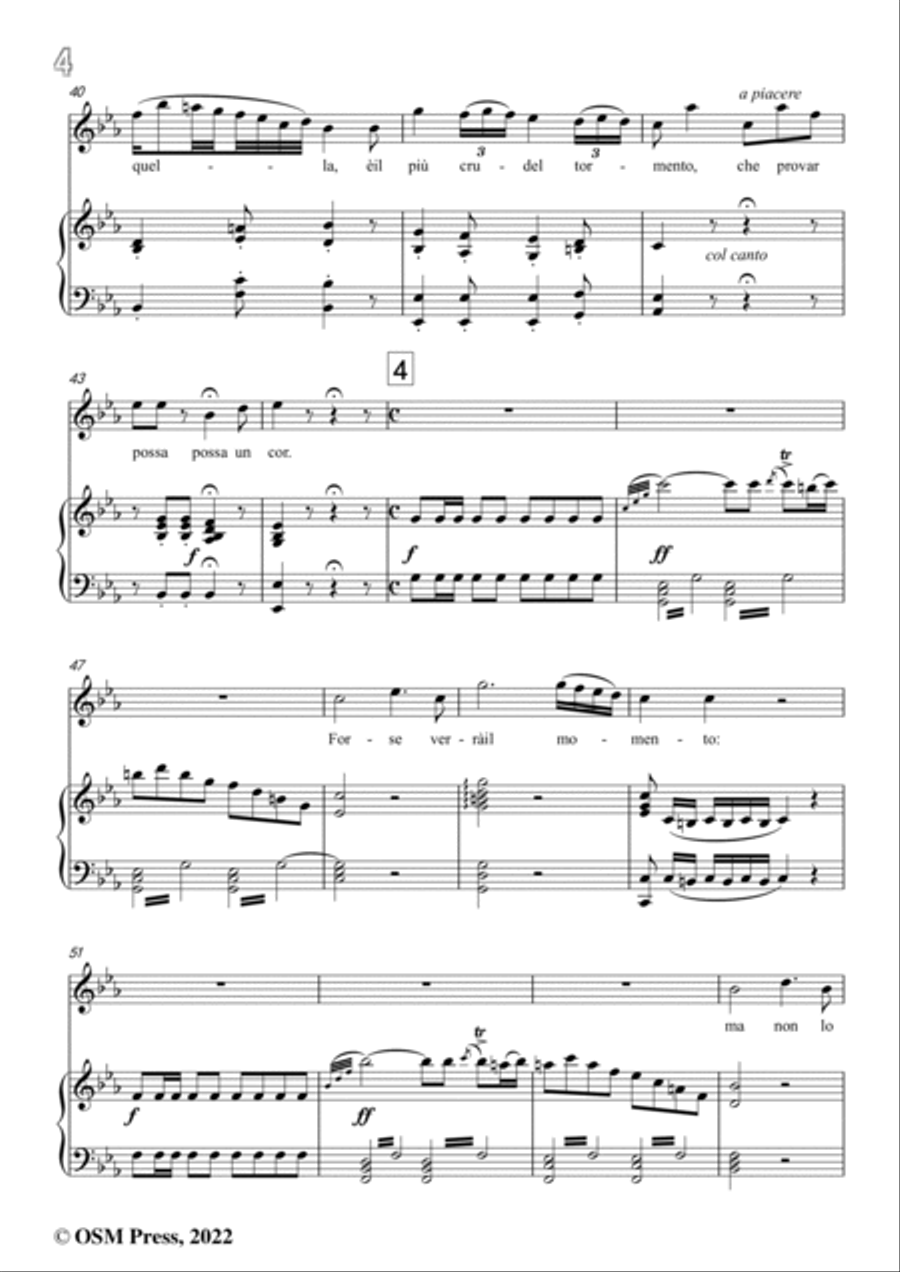 Rossini-Languir per una bella,in E flat Major,from L'italiana in Algeri,for Voice and Piano Voice Solo scores gallery preview page 6