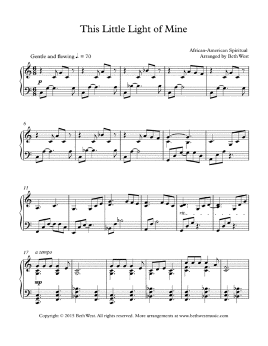 This Little Light of Mine Piano Solo scores gallery preview page 2