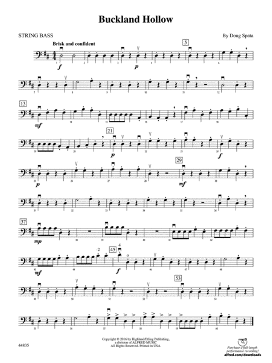 Buckland Hollow: String Bass String Orchestra scores gallery preview page 1
