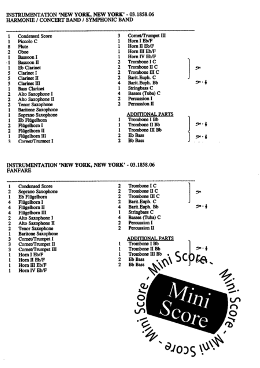 New York, New York New York, New York Concert Band scores gallery preview page 4