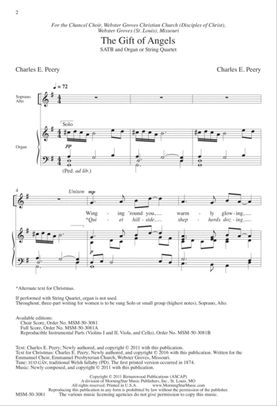 The Gift of Angels 4-Part scores gallery preview page 2