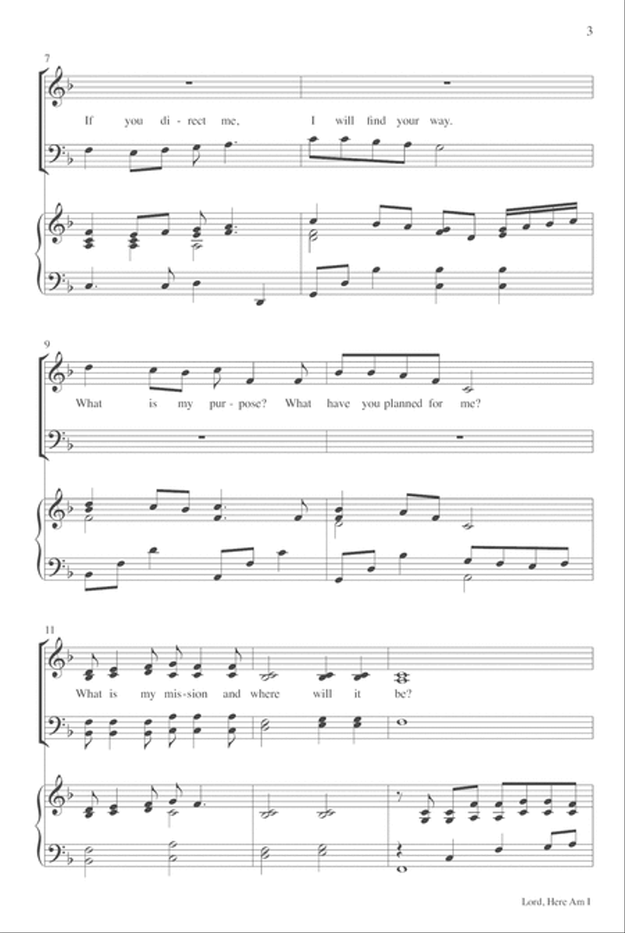 Lord, Here Am I 4-Part scores gallery preview page 3