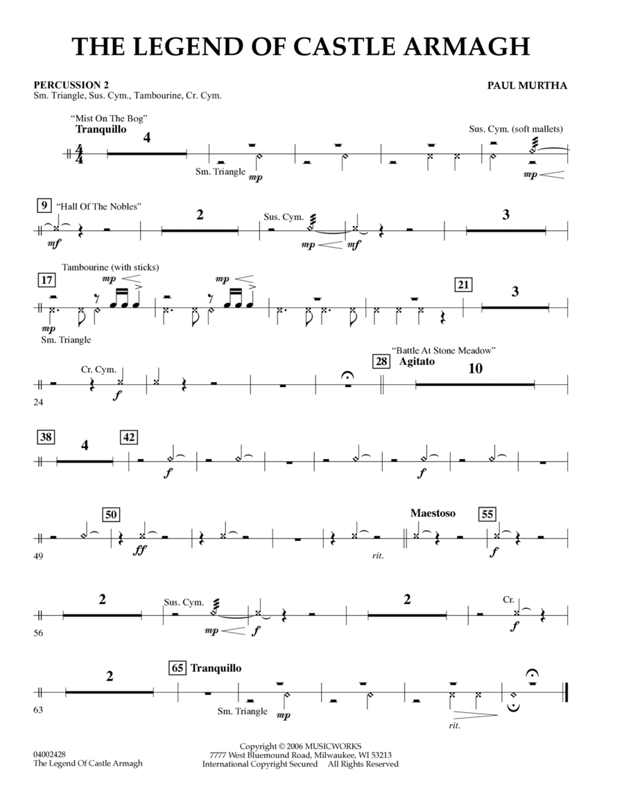 The Legend of Castle Armagh - Percussion 2 Percussion scores gallery preview page 1