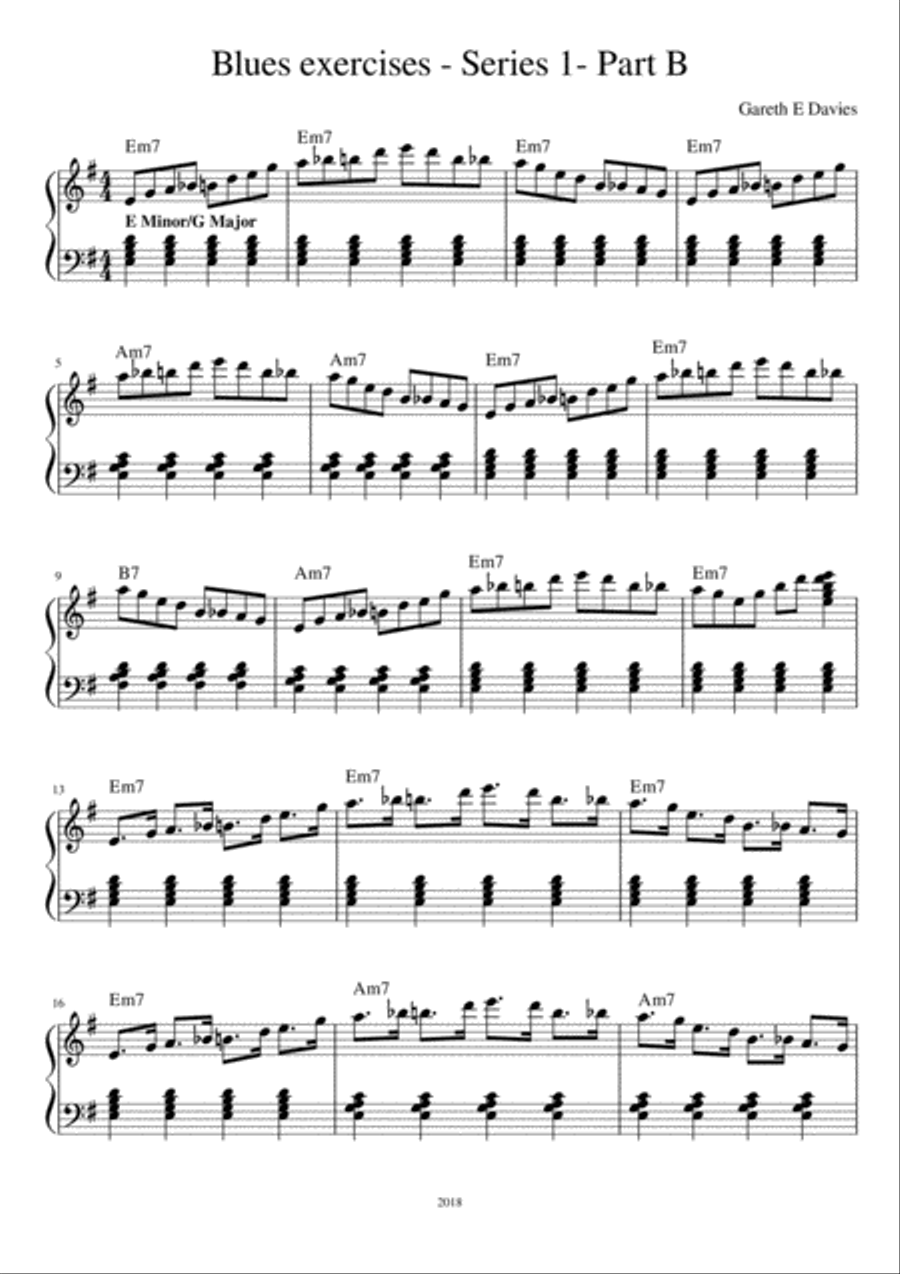 Book cover for Blues Exercises - Series 1 - Part B