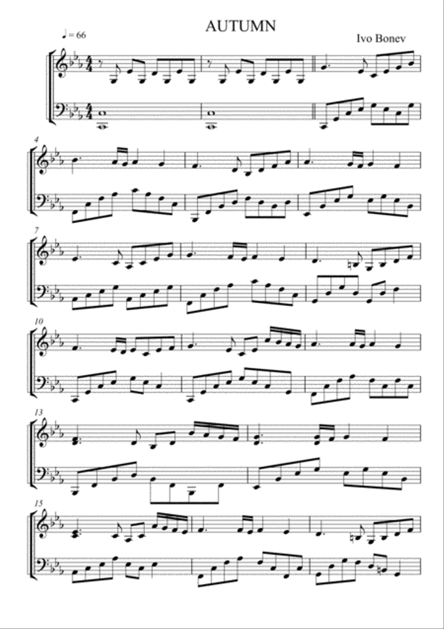 AUTUMN Piano Solo scores gallery preview page 1