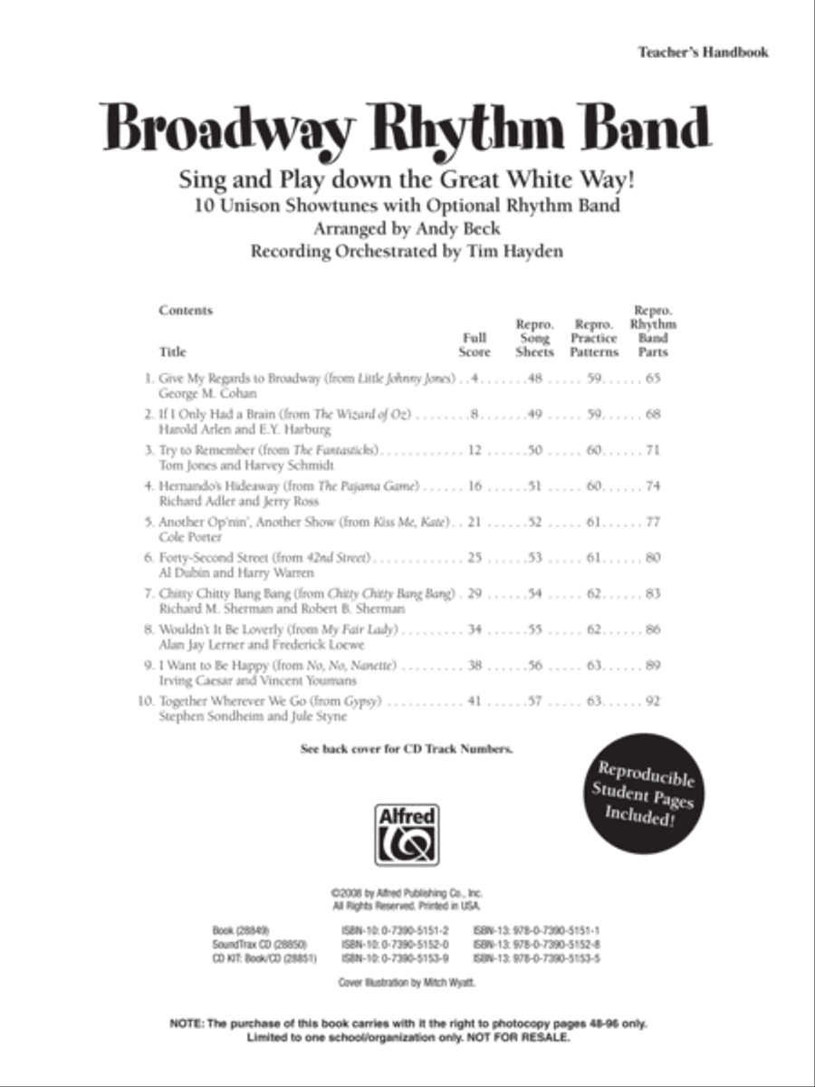 Broadway Rhythm Band - SoundTrax CD (CD only) Unison Choir scores gallery preview page 2