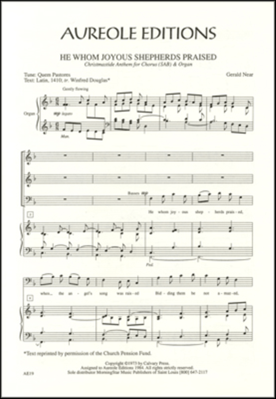 He Whom Joyous Shepherds Praised 3-Part scores gallery preview page 1