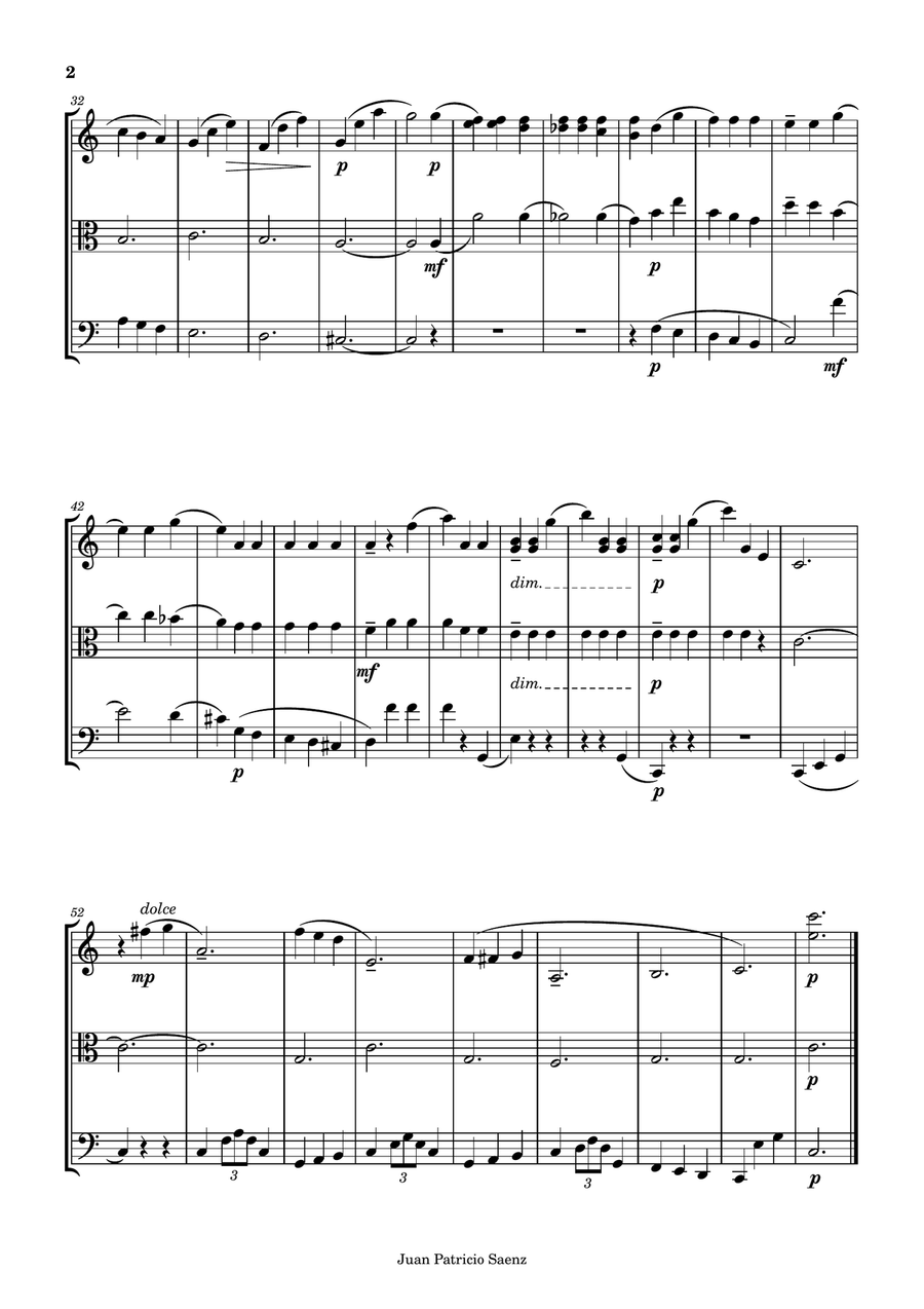 Walk - Music for Children Op.65 No.2 String Trio scores gallery preview page 2