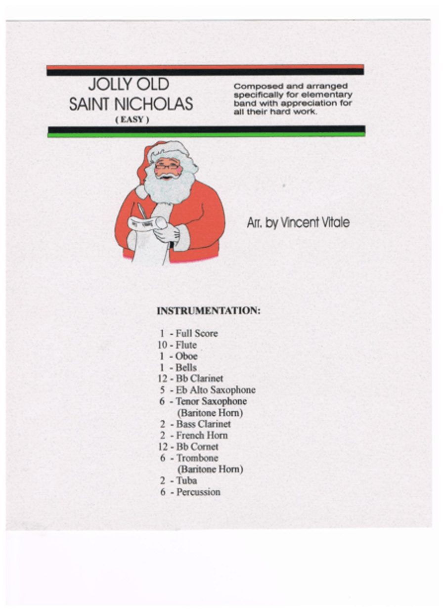 JOLLY OLD SAINT NICHOLAS JOLLY OLD SAINT NICHOLAS Concert Band scores gallery preview page 1