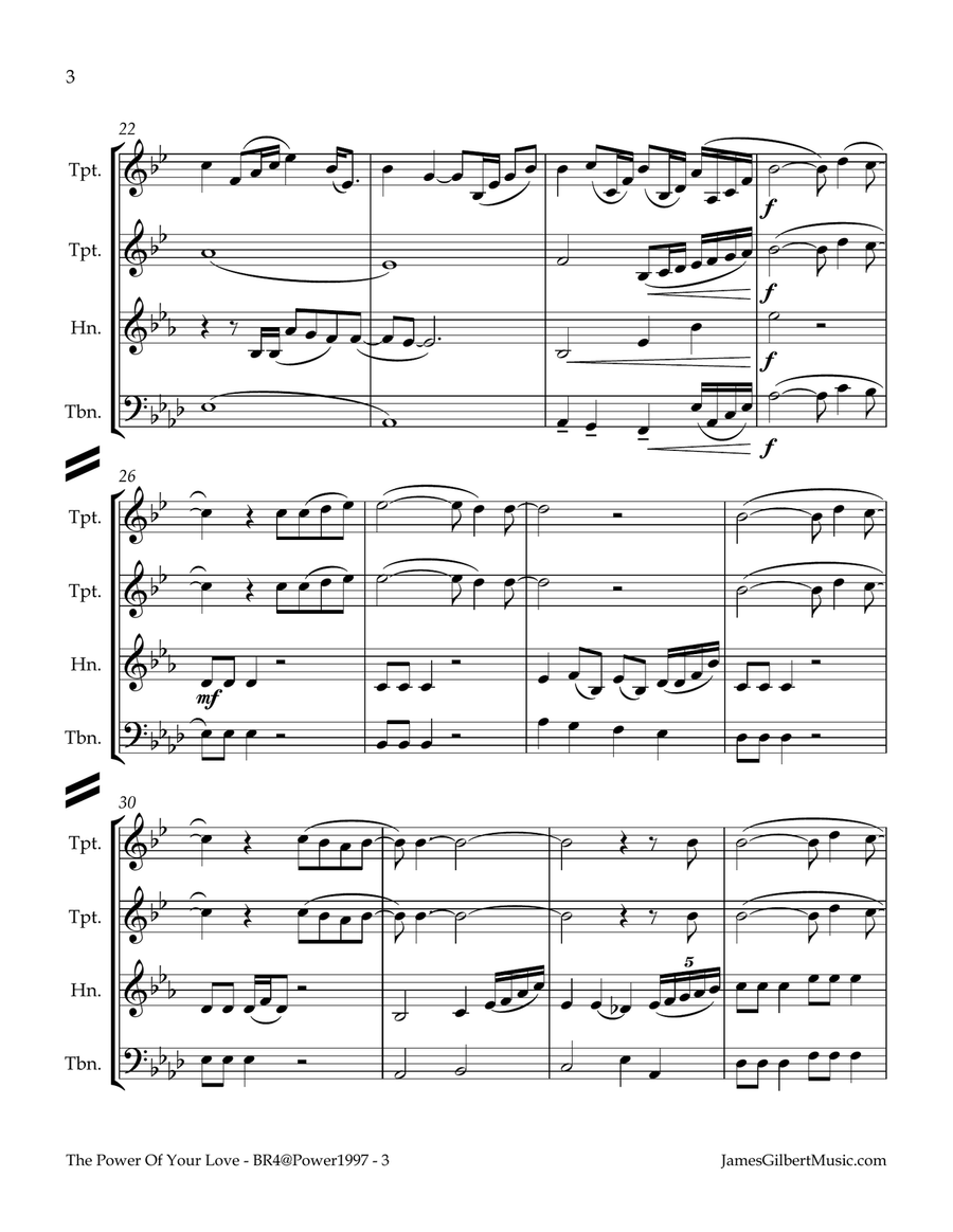 The Power Of Your Love Brass Ensemble scores gallery preview page 4