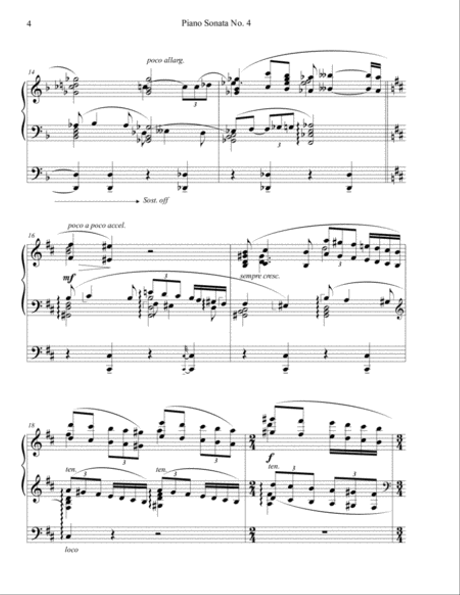Piano Sonata No. 4 Piano Solo scores gallery preview page 4