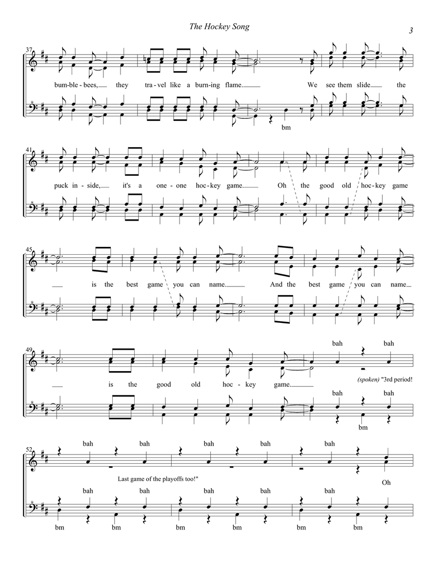 The Hockey Song SSAA scores gallery preview page 3