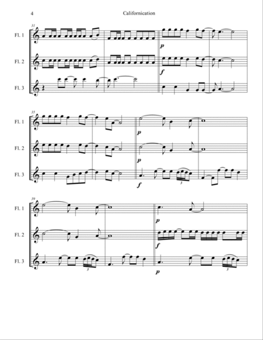 Californication Woodwind Trio scores gallery preview page 4