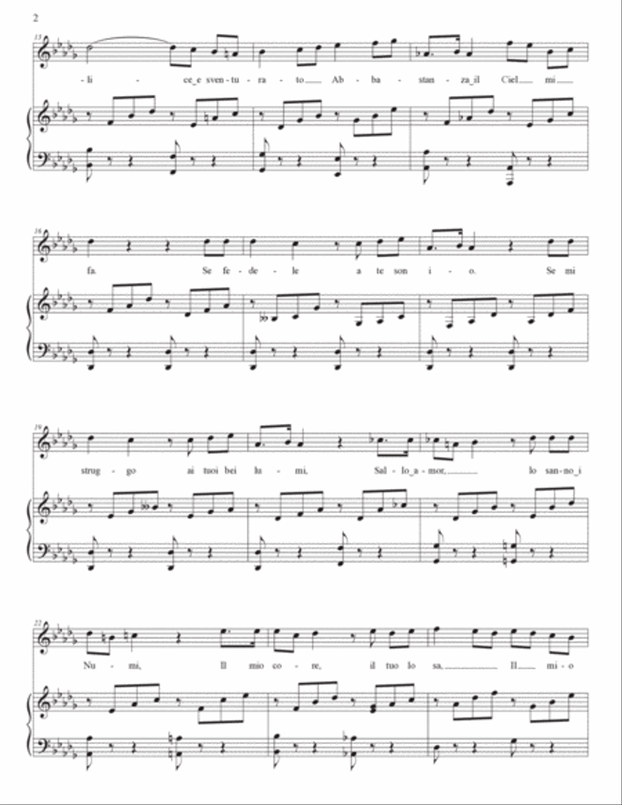 BELLINI: Per pietà bell'idol mio (transposed to B-flat minor) Voice scores gallery preview page 3