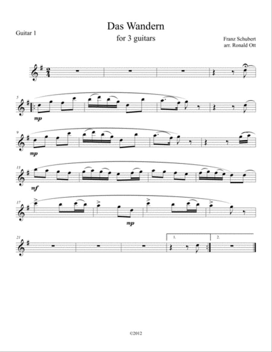 Wandern Guitar Ensemble scores gallery preview page 3