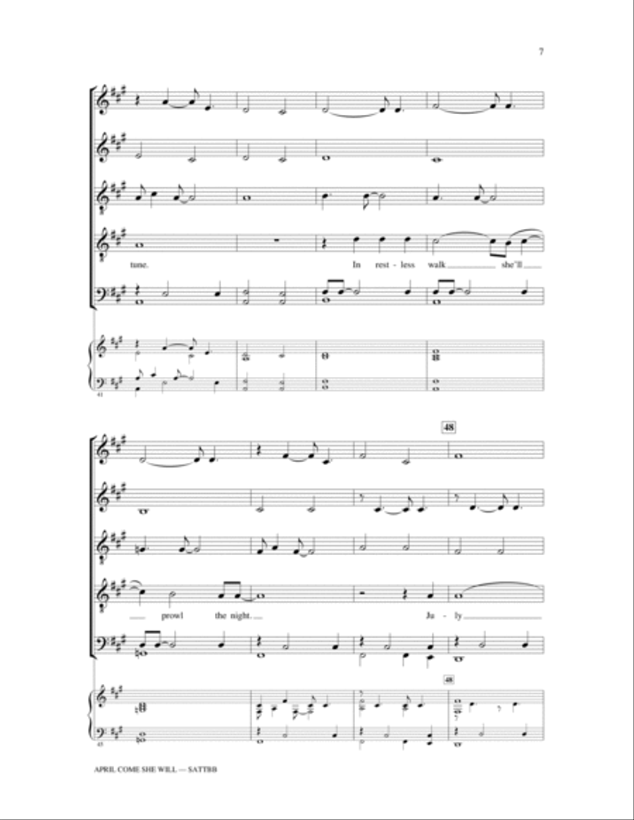 April Come She Will 4-Part scores gallery preview page 6