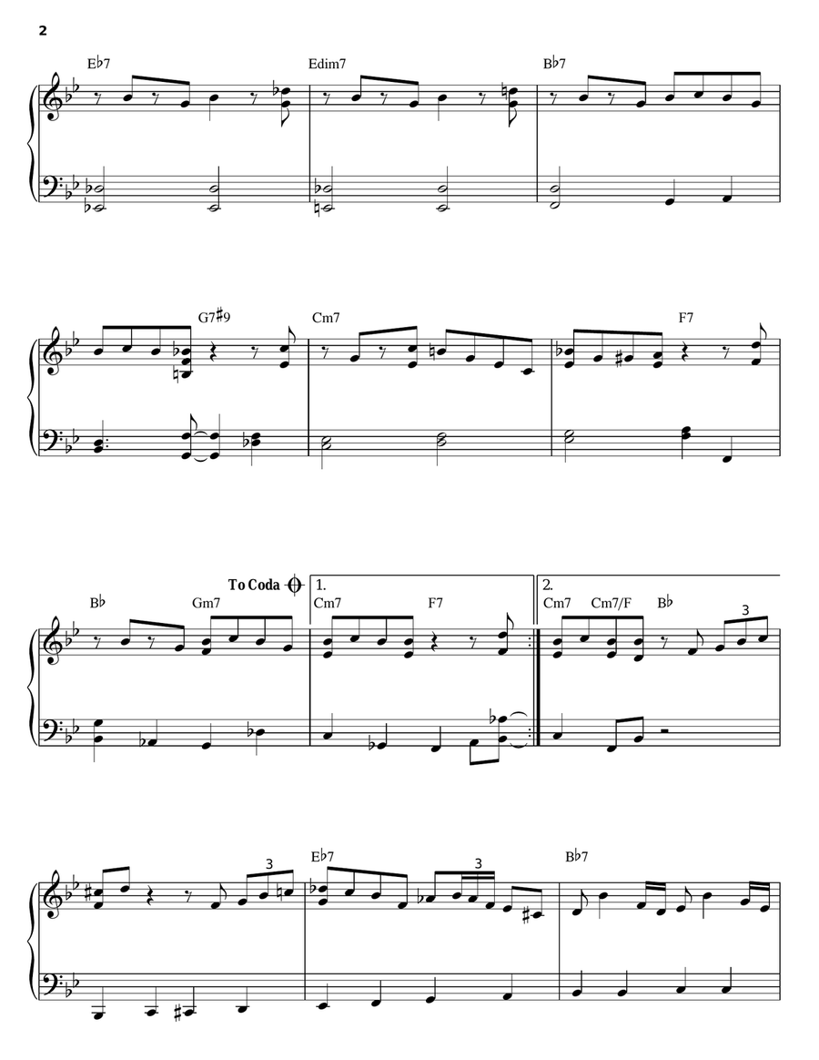 Tenor Madness Piano Solo scores gallery preview page 2
