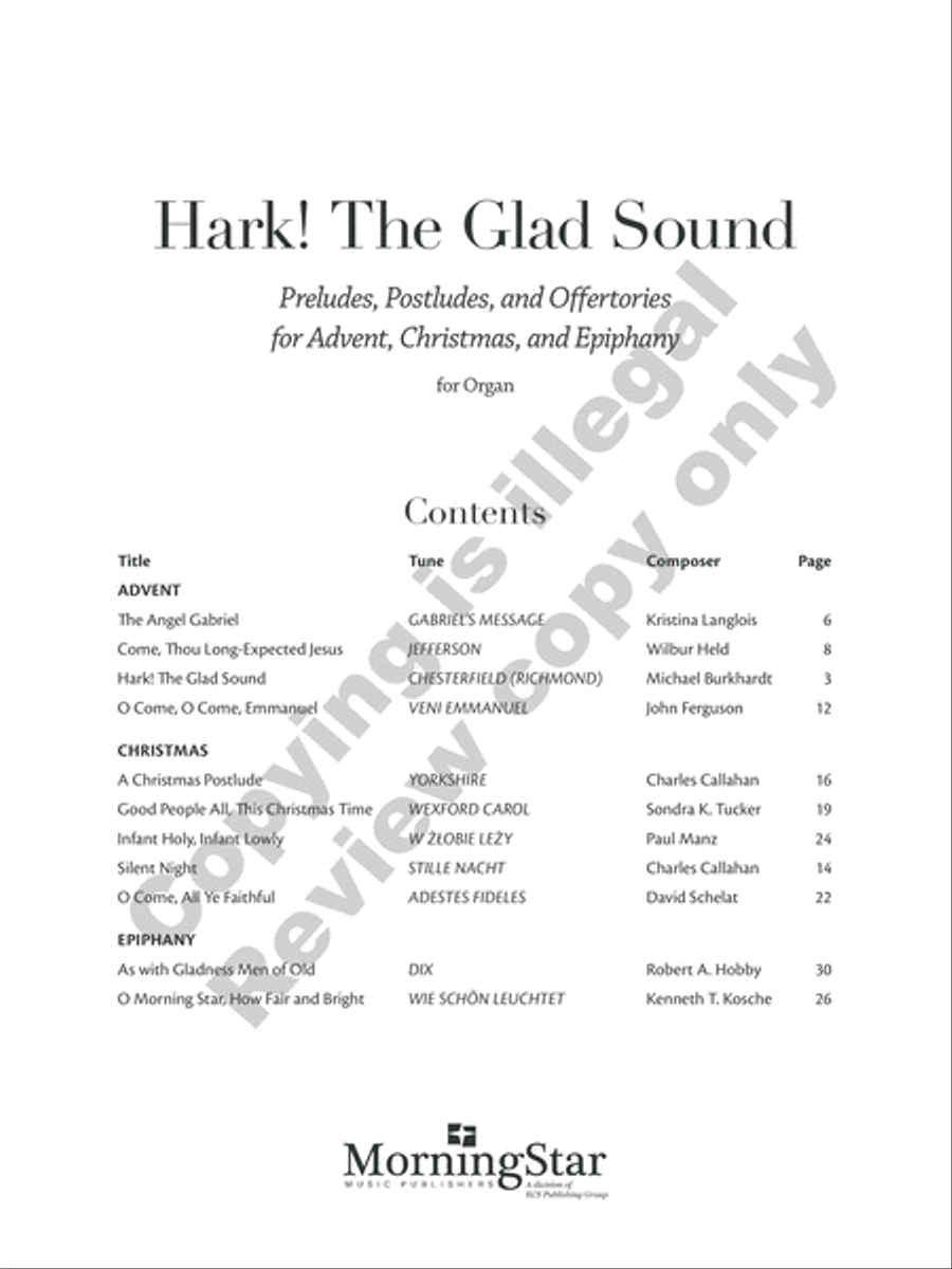 Hark! The Glad Sound Hark! The Glad Sound Organ scores gallery preview page 17