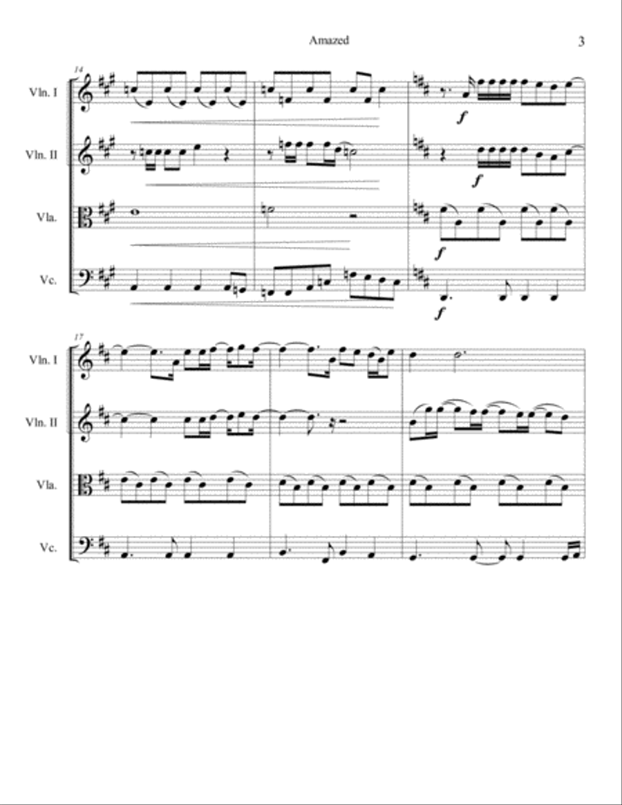 Amazed Amazed String Quartet scores gallery preview page 3