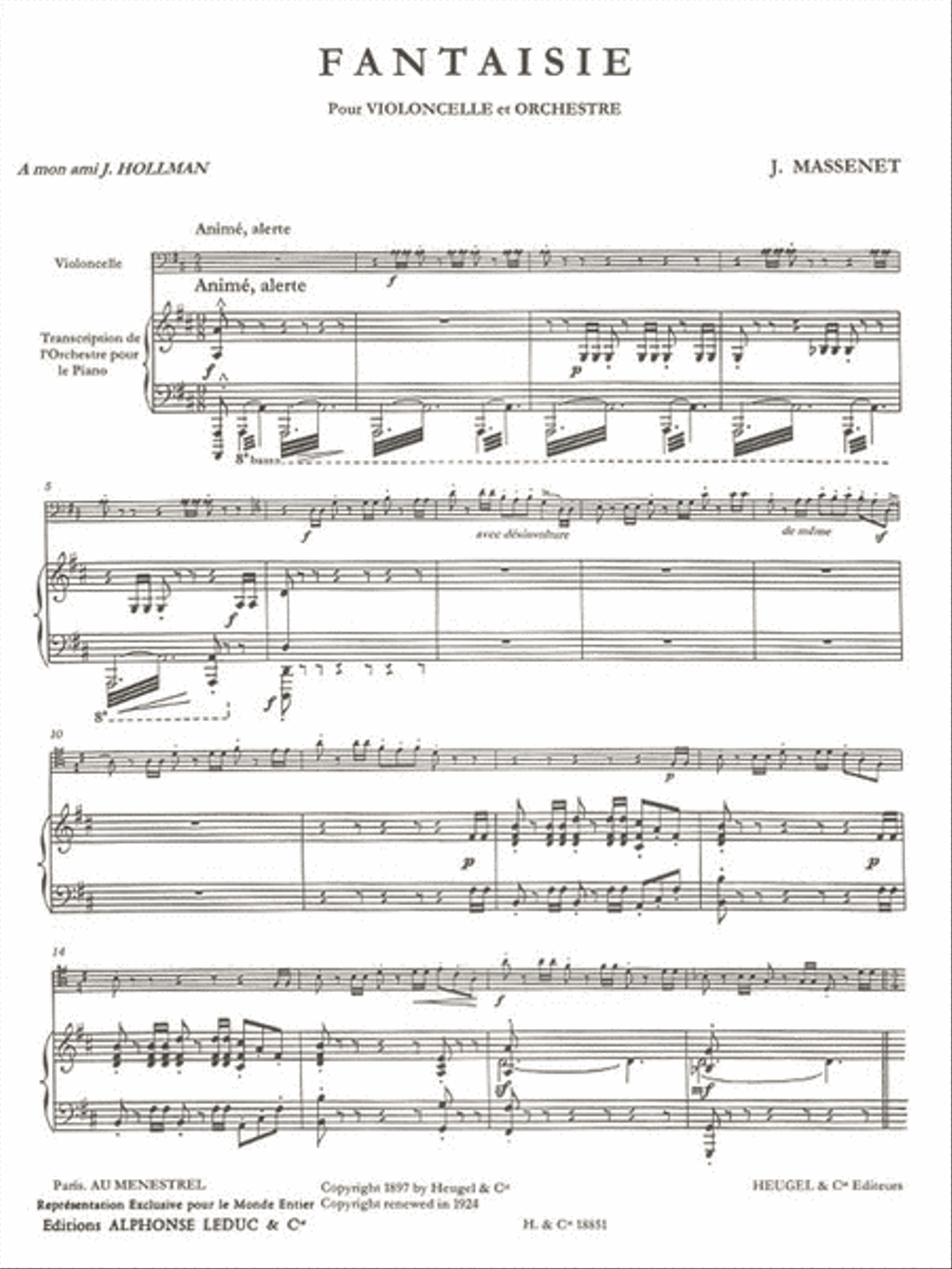 Fantaisie Pour Violoncelle Et Piano Cello scores gallery preview page 2