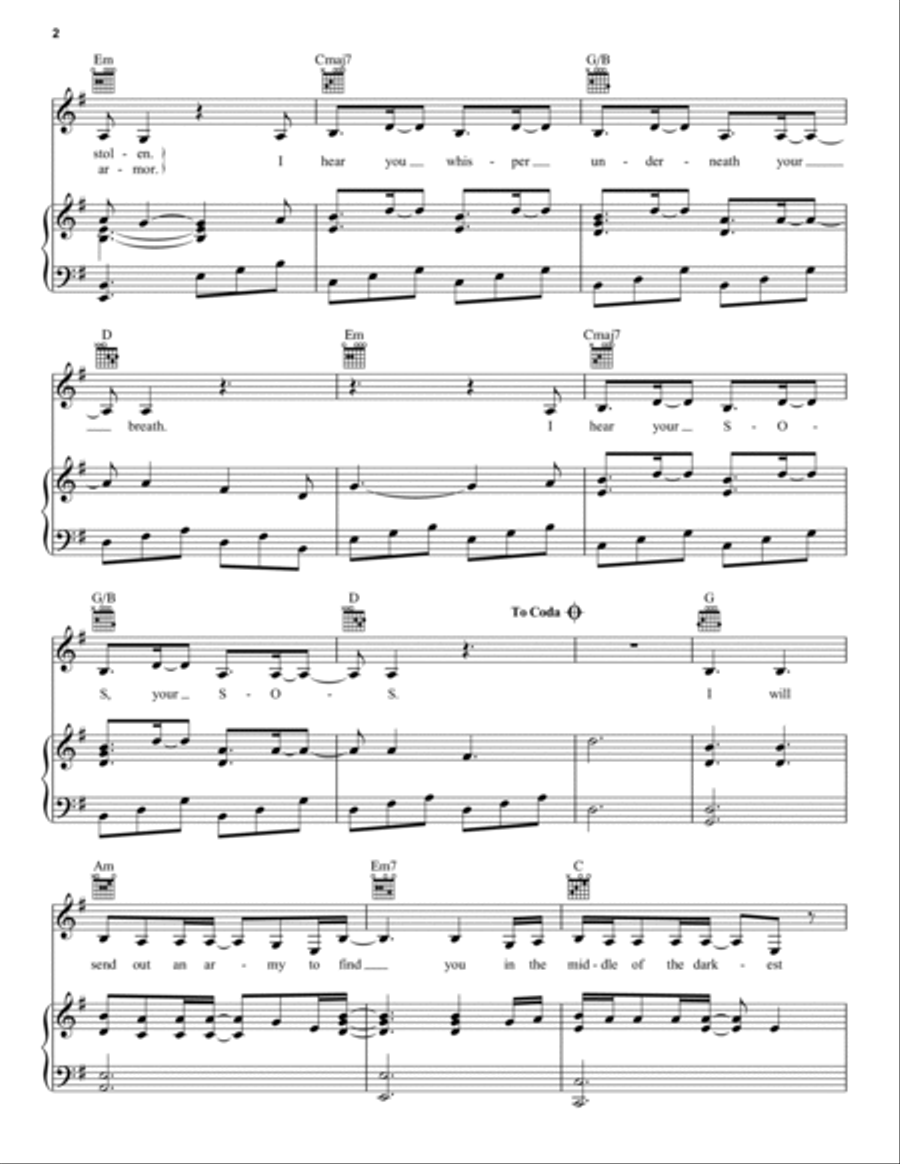 Rescue Piano, Vocal, Guitar scores gallery preview page 2