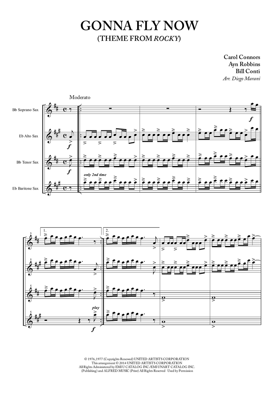 Gonna Fly Now Woodwind Quartet scores gallery preview page 3