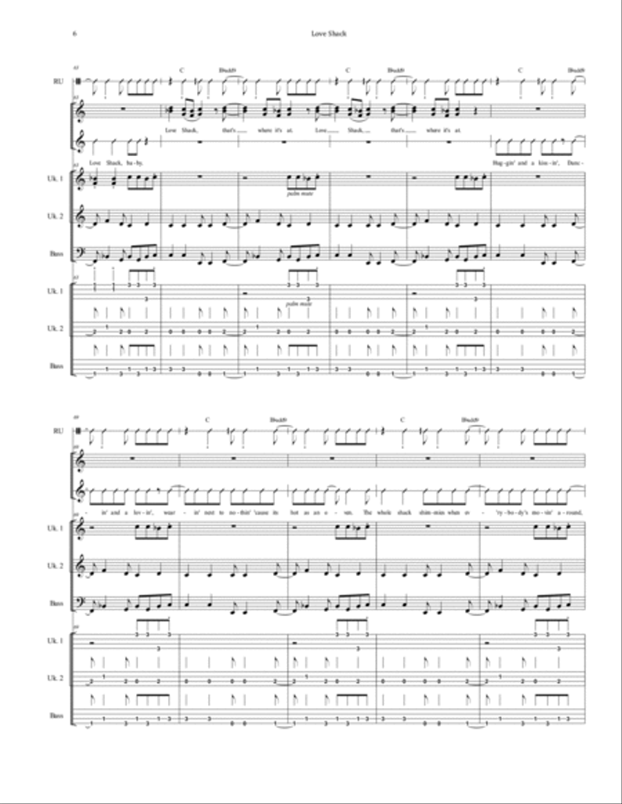 Love Shack Small Ensemble scores gallery preview page 6