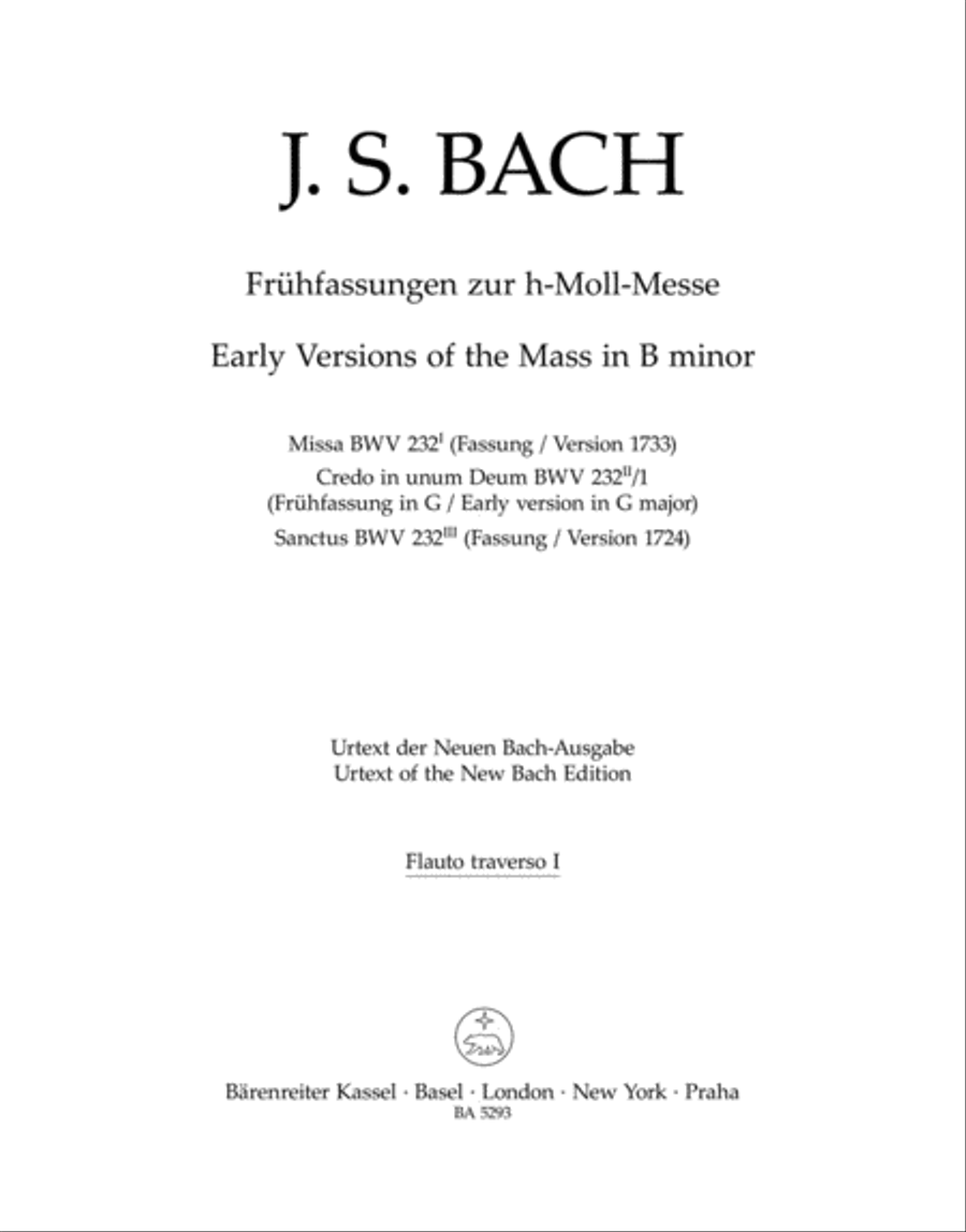 Fruhfassungen zur h-Moll Messe BWV 232 Bassoon scores gallery preview page 1