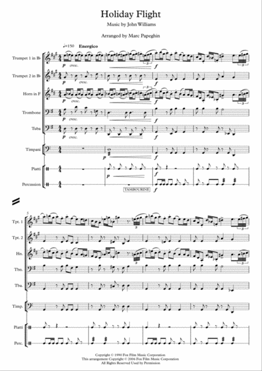 Holiday Flight (from "Home Alone") // Brass Quintet image number null