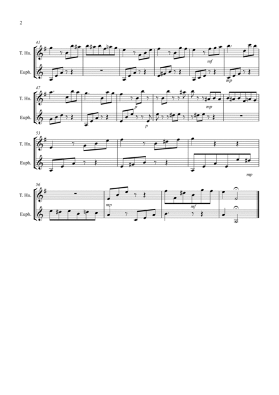 Fur Elise for Tenor Horn and Euphonium Duet Brass Duet scores gallery preview page 2