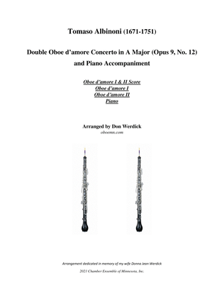 Double Oboe d’amore Concerto in A Major, Op. 9 No. 12