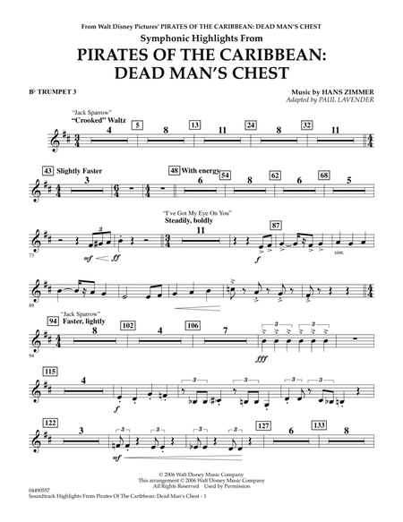 Soundtrack Highlights from Pirates Of The Caribbean: Dead Man's Chest - Bb Trumpet 3