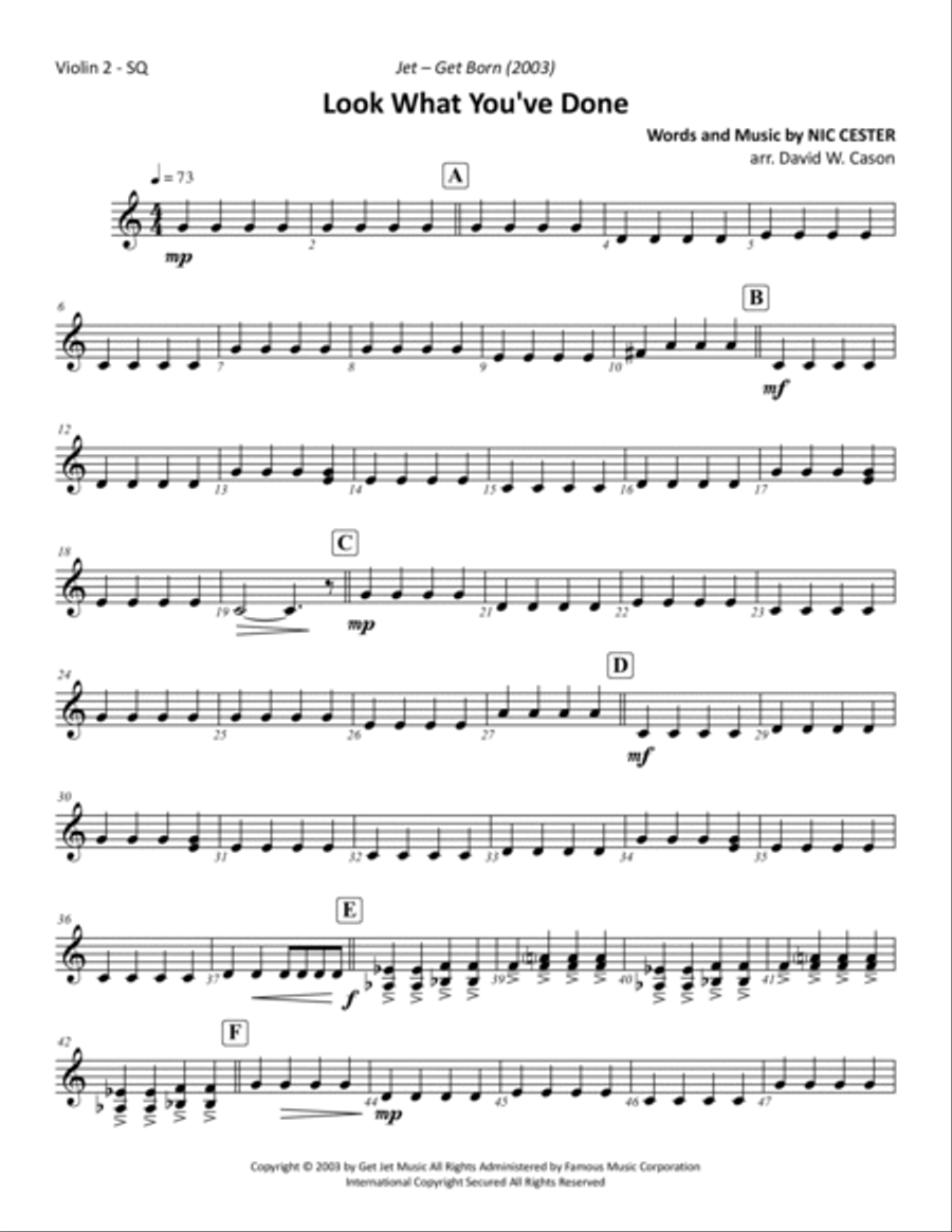 Look What You've Done String Quartet scores gallery preview page 3